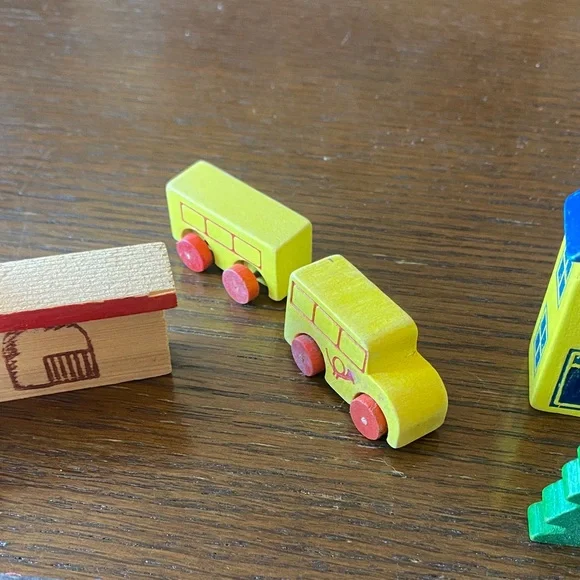 Wooden Village Train and Vehicle Playset - Multicolor - Picture 5 of 5